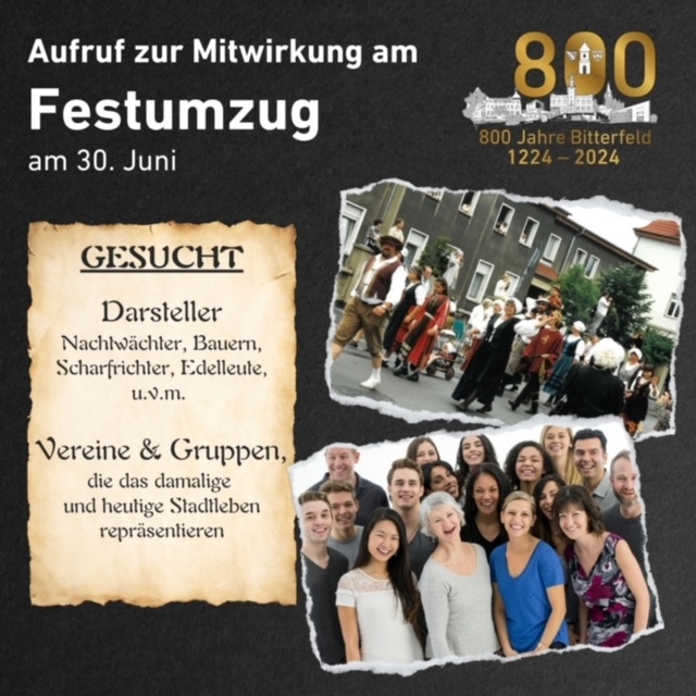 Anmeldung zum Festumzug 800-Jahrfeier Bitterfeld